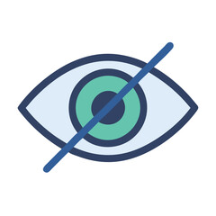 Concealed view: Flat design style icon of obscured eye