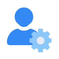 Flat icon of user settings on a black background