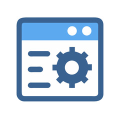 Web application settings configuration icon graphic for development use