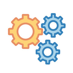 Interlocking gears flat vector art representing business process
