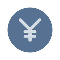 Obraz premium Yen symbol inside blue circle on black background