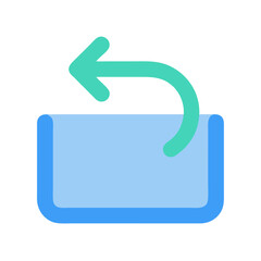 Simple flat icon of return or undo action concept