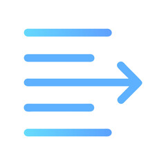 Obraz premium Right align button icon with gradient on black background