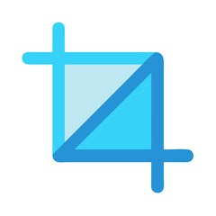 Obraz premium Blue crop symbol for image editing on black background