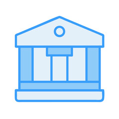 Graphic building icon representing learning, architecture, government, or finance