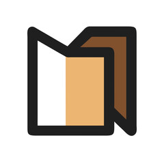 Abstract open book vector icon on black background