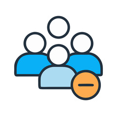 User icon with remove button on black background design