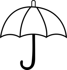 Umbrella Outline Icon Rain Protection, Weather Forecast, and Safety Cover Vector