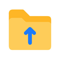 File Upload Flat Vector Icon on Black Background