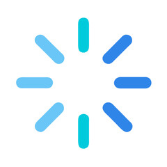 Abstract loading graphic with teal and blue elements