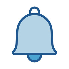 Notification Bell Icon in Blue and Light Blue Hues