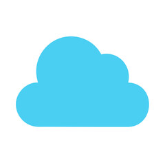 Isolated light blue cloud on a solid black background