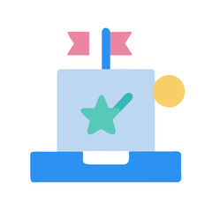 Abstract flat design star symbol on platform icon