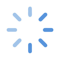 Circular loading animation icon in blue hues on black
