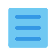 Obraz premium Light blue document icon with three darker blue lines