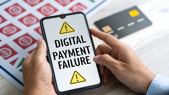 Experiencing a digital payment failure on a smartphone, a warning sign of transaction issues, highlighting the importance of secure online banking and troubleshooting