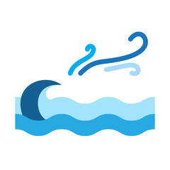 Ocean Breeze Vector Flat Icon Design