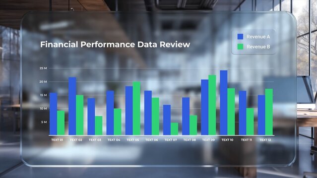 Glass Dashboard Bar Chart Infographic Template