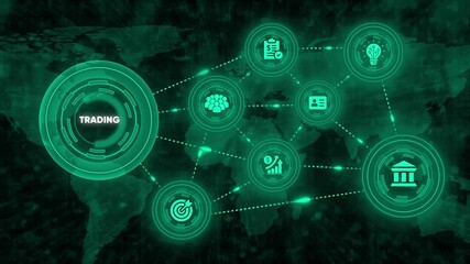 Trading concept with global network for business and financial transactions - Powered by Adobe