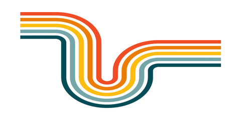 retro, vibrant, 70s, 80s, abstract, colorful, curved lines, wavy patterns, minimalist, geometric, digital art, vector, conceptual