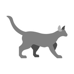 Black Cat Vector Flat Icon Design