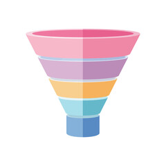 2D Graphic of Simple Funnel Infographic for Data Visualization