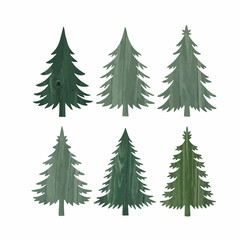 set of christmas trees