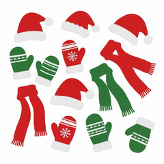 Santa Hats Mittens and Scarves Pack
