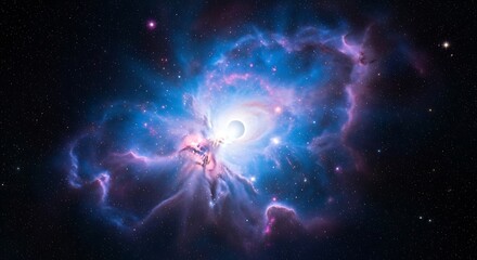 Stunning cosmic event with radiant nebula and vibrant starlight perfect for science education, futuristic tech, and space exploration projects