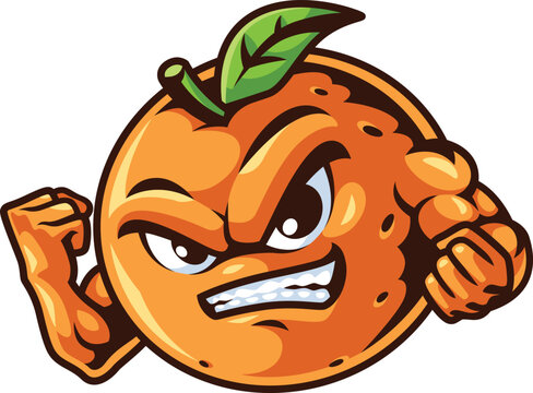 esport mascot logo orange character with angry expression