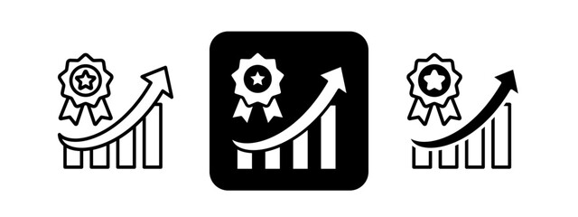 Performance  Solid color and black line drawing vector illustration set