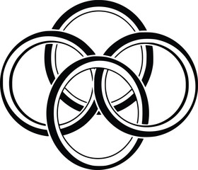 Interlocking Circles Abstract Design Symbolizing Unity Connection and Interdependence in Black and White