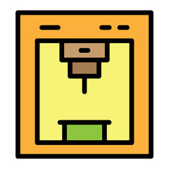 3D Printer Filled Icon Design