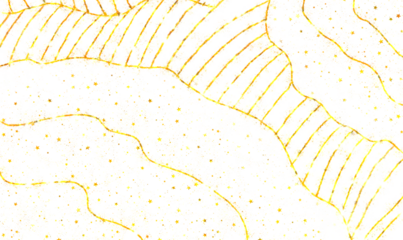 Abstract pattern of curved lines and hatching in pale yellow and white