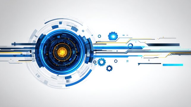 Futuristic blue digital interface abstract background concept