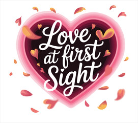 Love at first sight T-shirt  design. Couple T-shirt  design. 