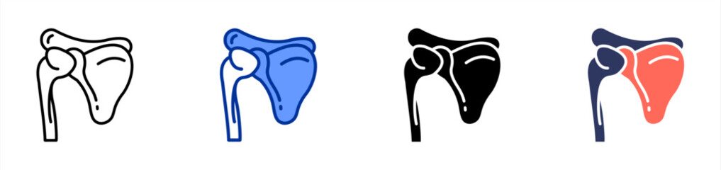 Shoulder Joint icon sheet multiple style collection