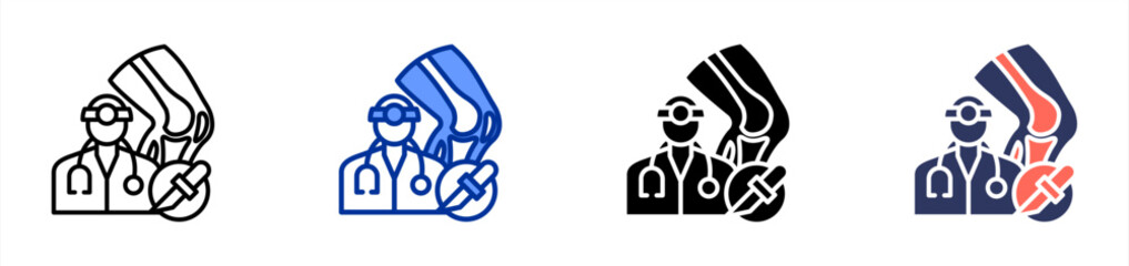 Orthopedic Surgeon icon sheet multiple style collection