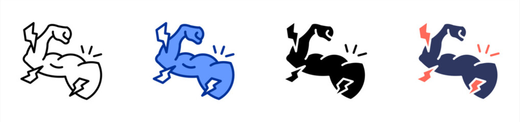 Muscle Interaction icon sheet multiple style collection