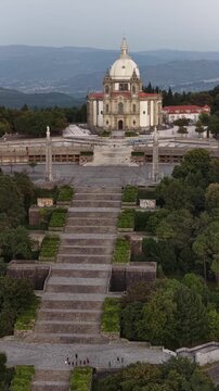 Vertical shot of Sameiro sanctuary in Braga
