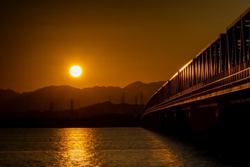揖斐長良川河口の夕景