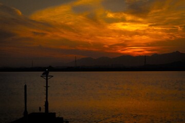 揖斐長良川河口の夕景