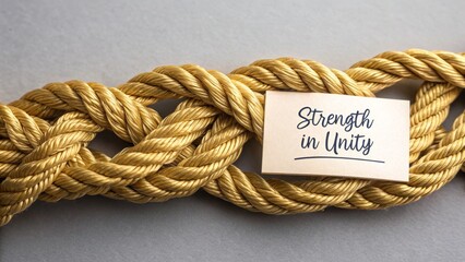 Braided Golden Rope Showing Strength in Unity with Message