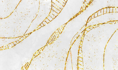 Elegant white marble with luxurious gold veins texture