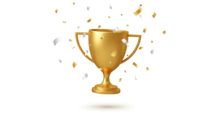 Golden ribbon glass of champagne, a winner's icon of success and achievement