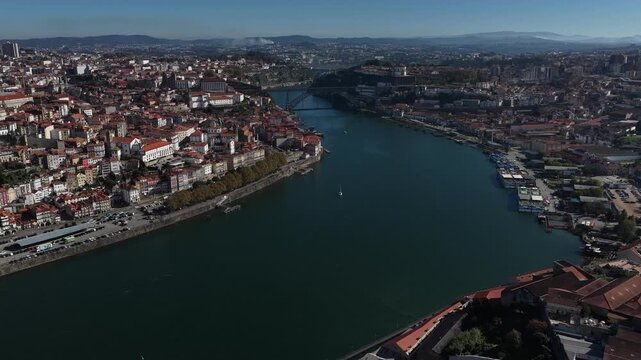 Cityscape of Porto and Gaia city over the Douro River