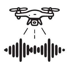 Drone technology capturing sound waves for data analysis and research.