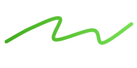 Abstract Green Wavy Line Design Element on White Background