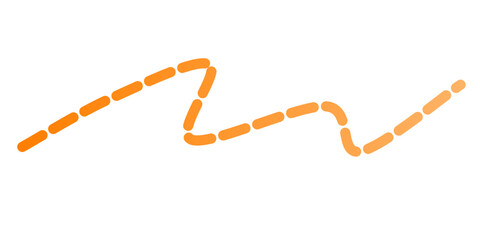 Abstract Orange Dotted Wavy Path - Minimalist Vector Design Element on White Background