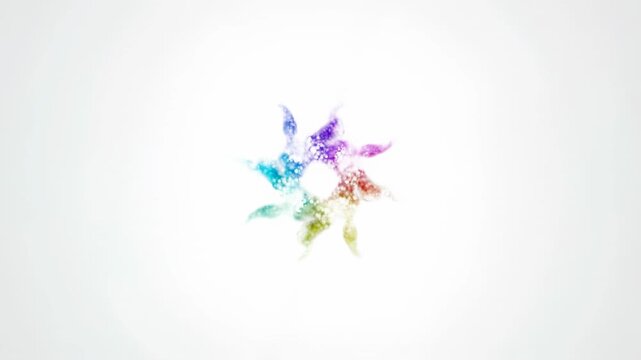 Seamless loop of soft digital particles rapidly dissolving and fading into a luminous pure white void emphasizing digital erasure and conceptual blankness technology, connection, background